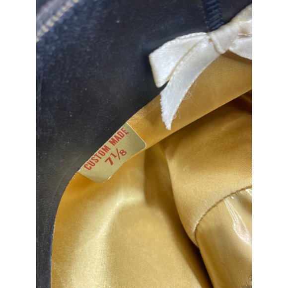 Three Points Western Store Men 7 1/8 Wool Fedora Hat Black Aztec Ribbon - Picture 7 of 8